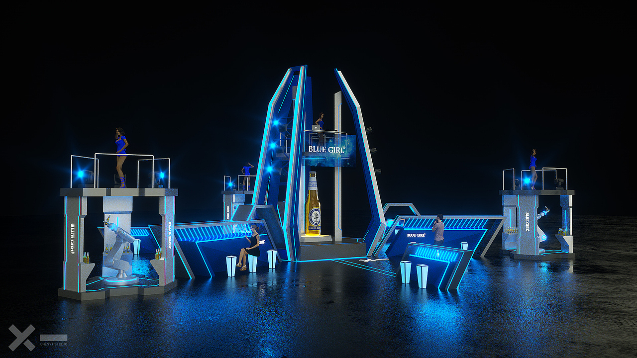 户外快闪酒吧/双层DJ台