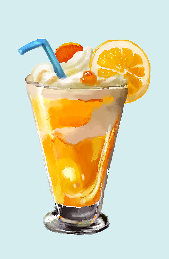 板绘练习-饮品-果汁|插画|创作习作|璐7298-r9976 - 临摹作品 - 站酷