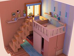 MagicaVoxel 像素风格 我梦想的小家