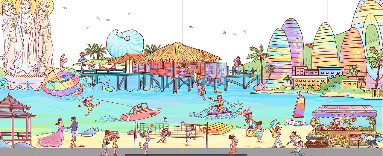 城市－景点－插画（图ZNTYxMDM4MzI=） - 商业插画 - 站酷设计师douzimiao原创素材 - 站酷ZCOOL