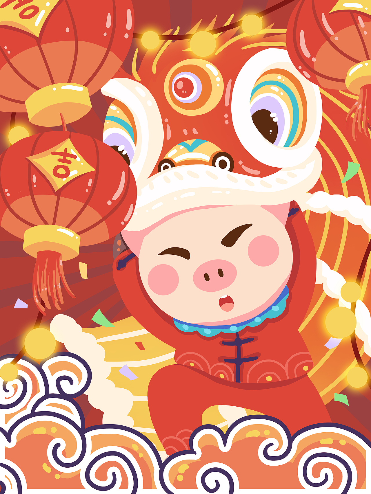 猪年特辑|插画|商业插画|cat逗比猫_原创作品-站酷zcool