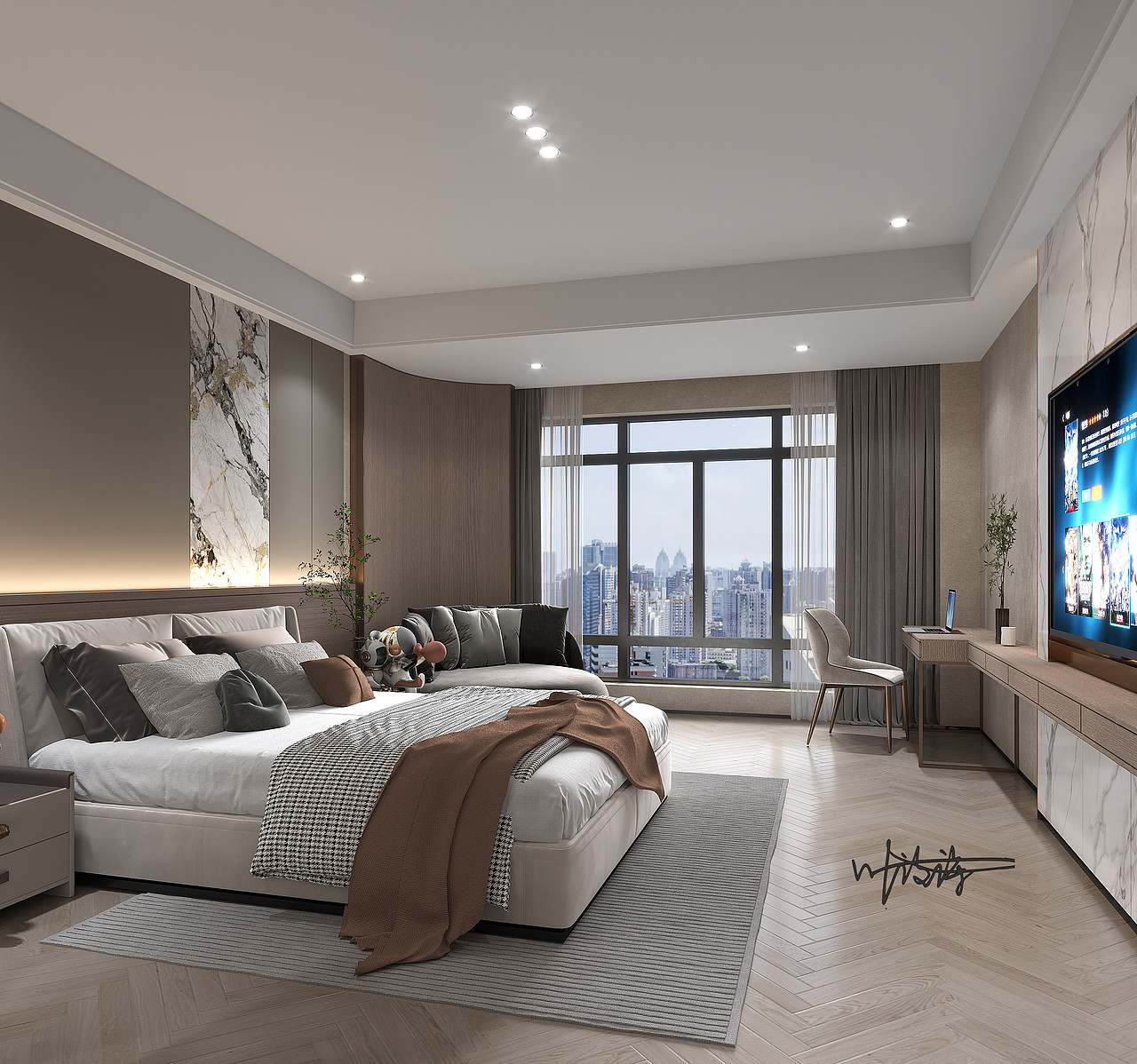 酒店设计|现代原木酒店客房