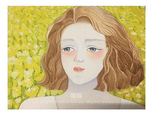 画画 水彩 原创 手绘 插画 绘画 手绘少女头像繁华似锦