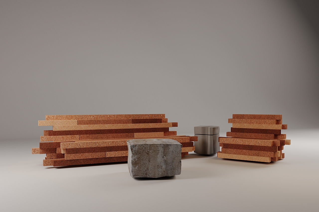 Natural软木沙发&XIID装置灯