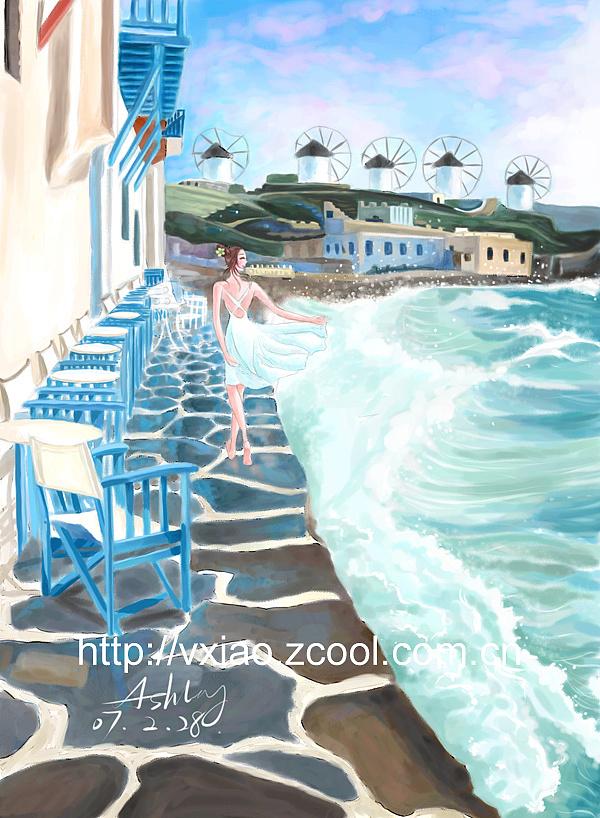 爱琴海之梦系列插画