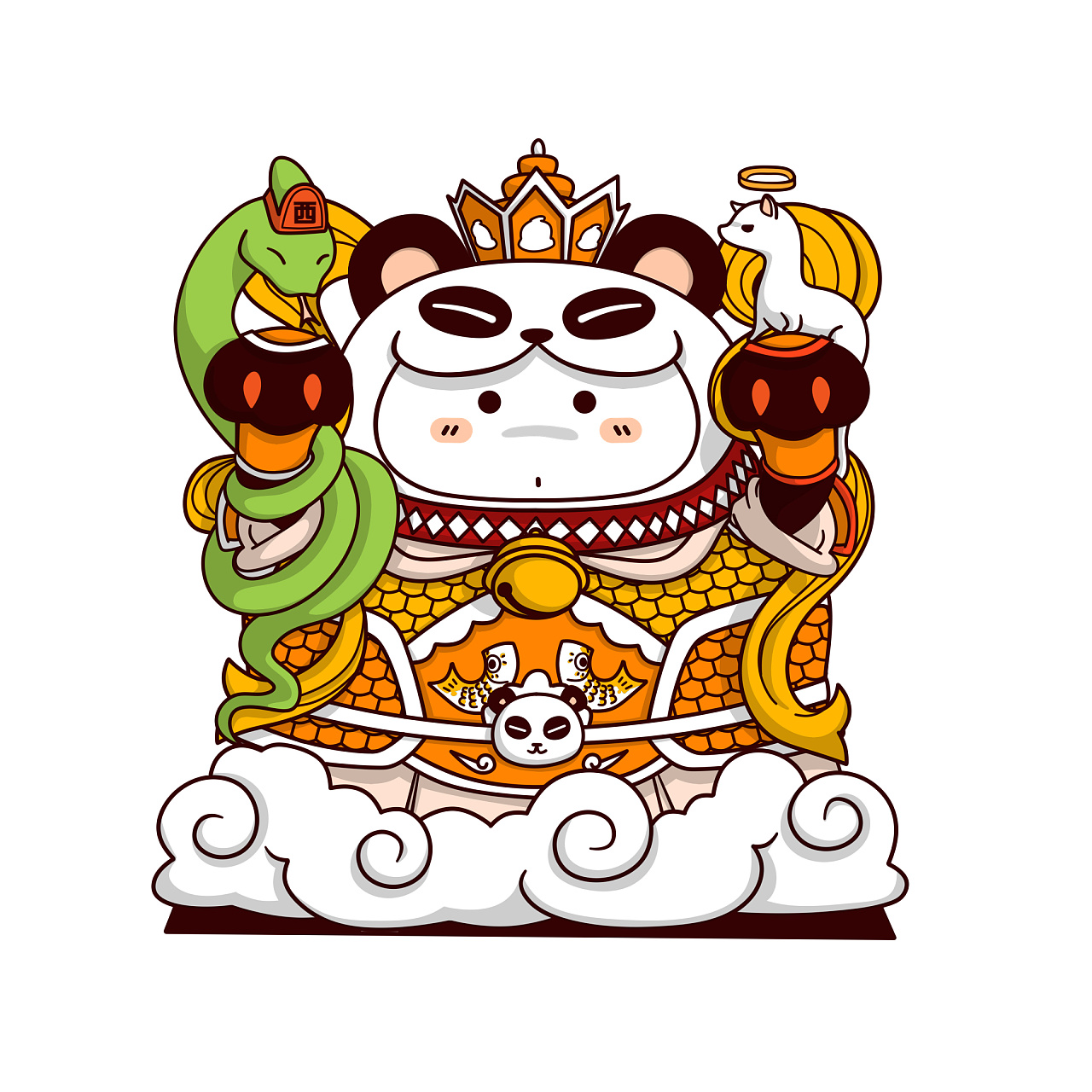 淘小枫 招财熊猫系列 四大天王