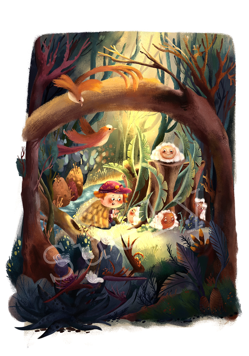 儿童插画|丛林小精灵