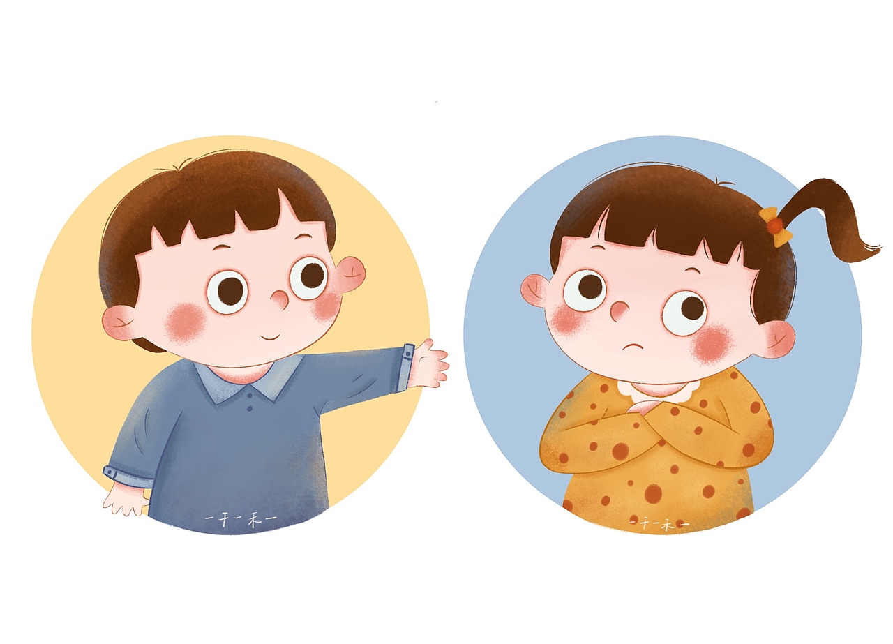 可爱头像九宫格/iPad插画/情侣头像（图ZMjM2MjMwMDU2） - 儿童插画 - 站酷设计师千一禾原创素材 - 站酷ZCOOL