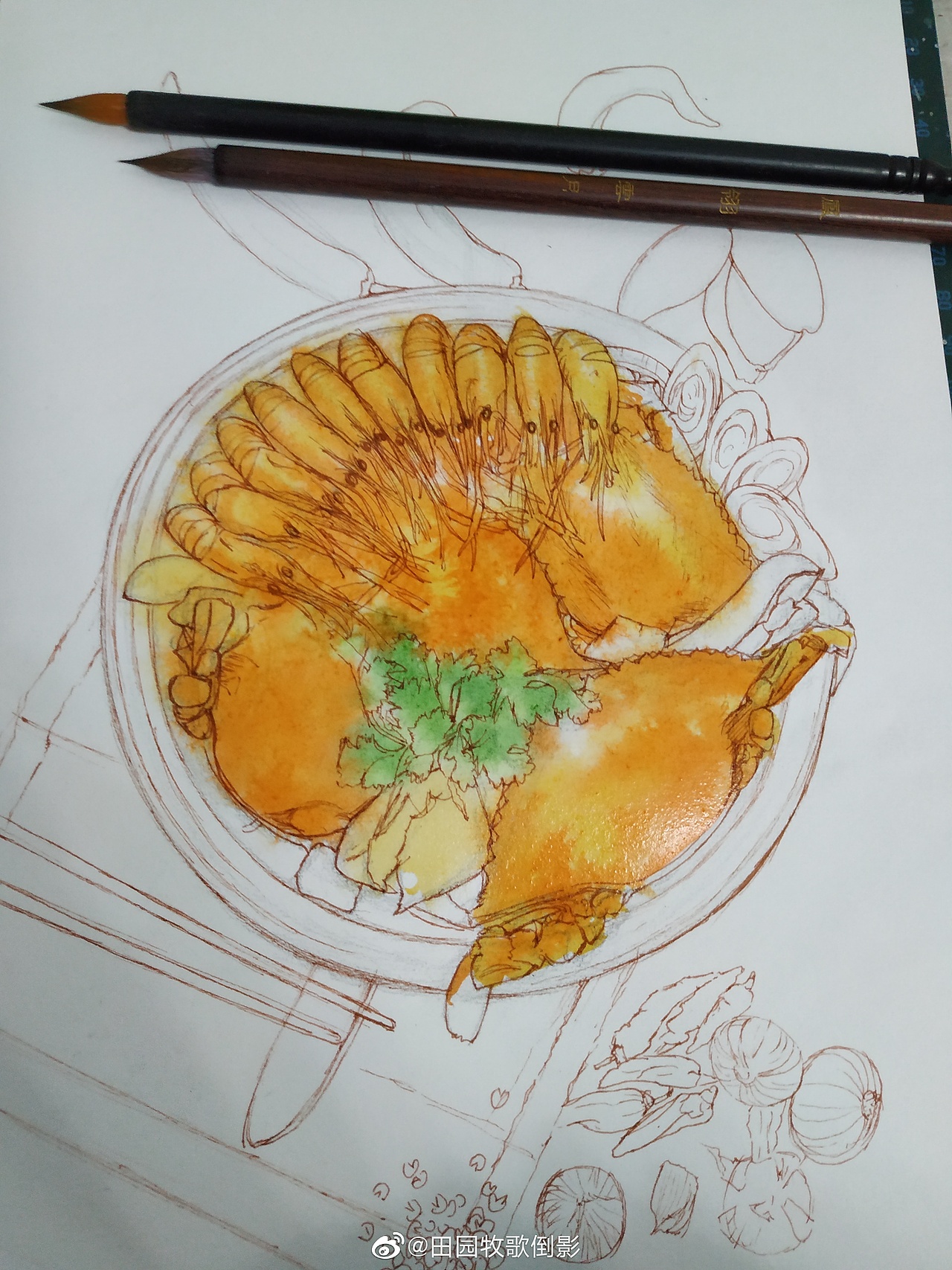 美味大餐来袭,水彩美味