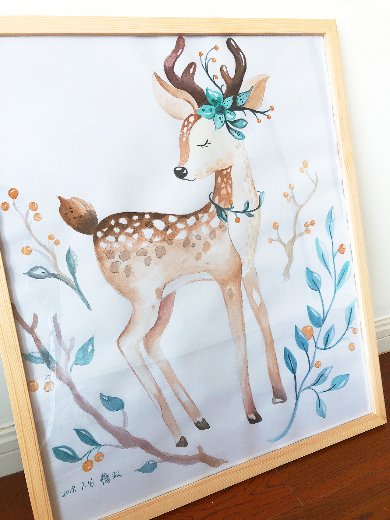 水彩小鹿 装饰画