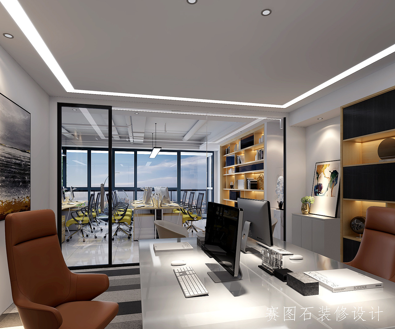 西安科技四路办公室效果图（图ZMTk5NTQ5MjQ4） - 家装设计 - 站酷设计师西安装修办公室原创素材 - 站酷ZCOOL