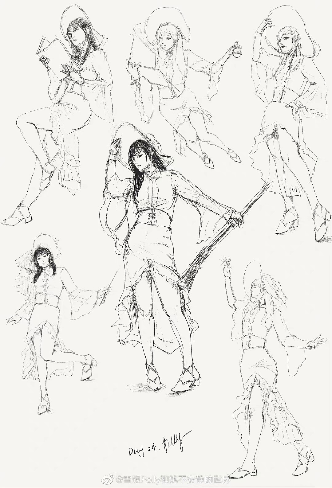 人物速写练习（图ZMjg4Nzc3Nzk2） - 创作习作 - 站酷设计师傲雪幽狼_Polly原创素材 - 站酷ZCOOL