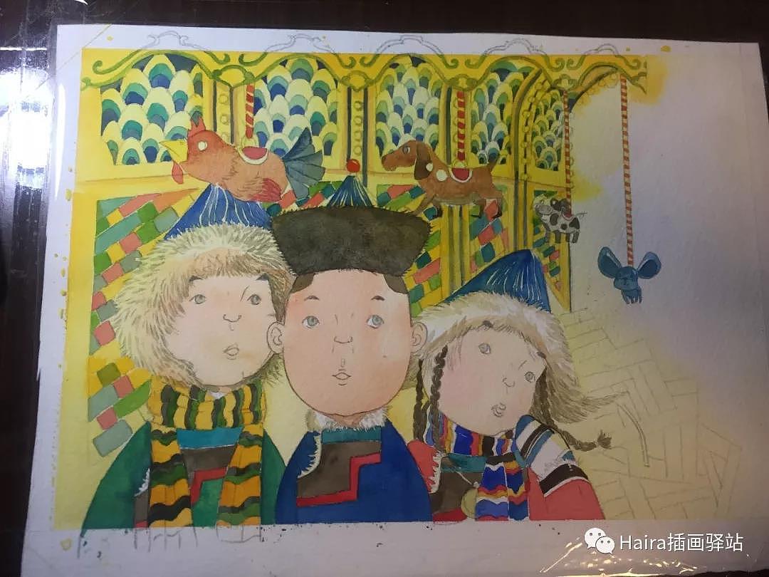 洪荒之力画出的12幅蒙古风插画—《花蕾》2018年封面