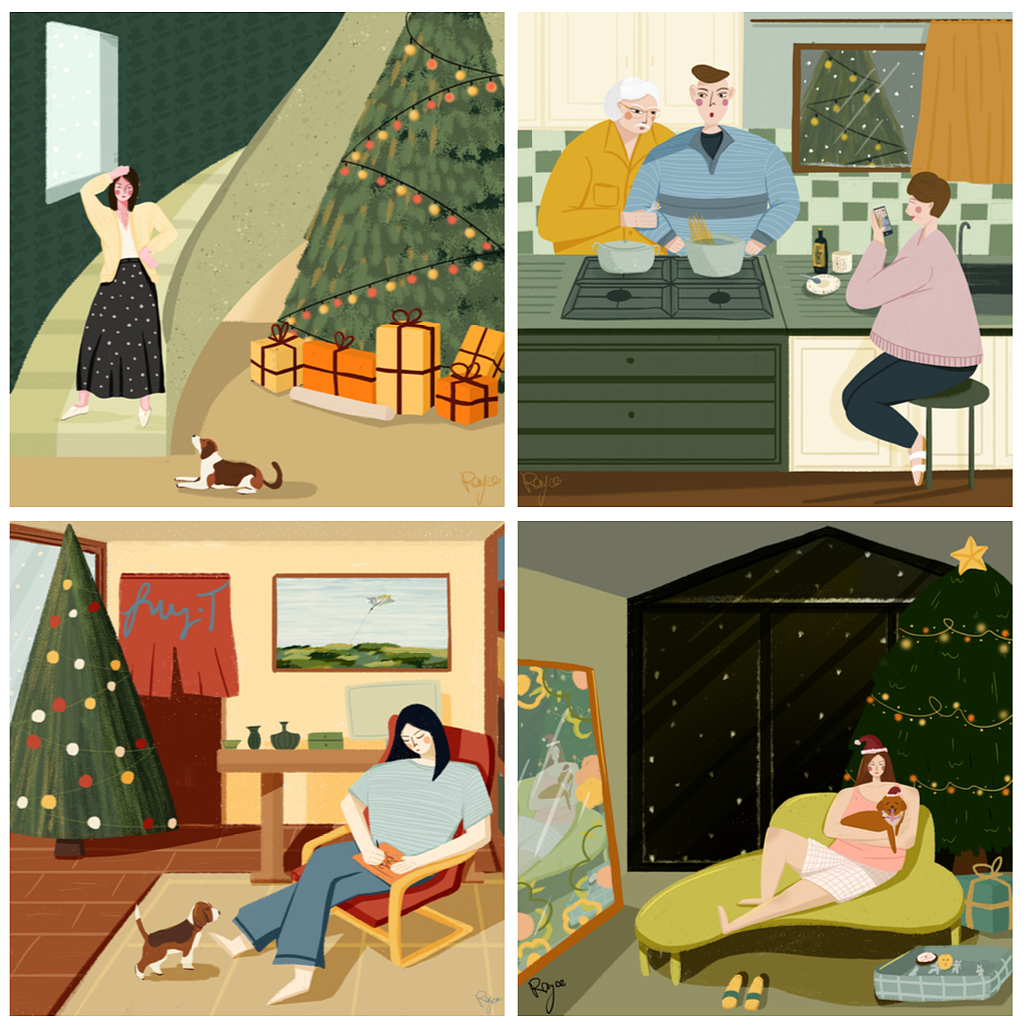 圣诞插画海报（图ZMjM0MzQxNzA0） - 创作习作 - 站酷设计师fedefede原创素材 - 站酷ZCOOL