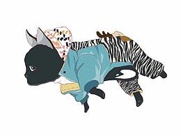 一只穿衣服就失去自我的汪