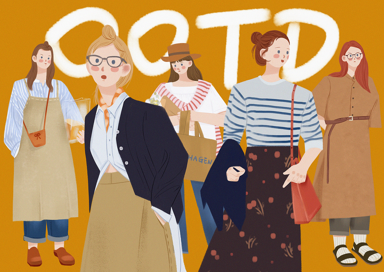 OOTD扁平插画|日系女孩的一周穿搭（图ZMjY2MjMyOTQw） - 创作习作 - 站酷设计师一口甘甘原创素材 - 站酷ZCOOL