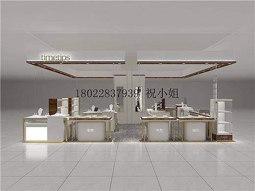 华贸天地大型商场泰堤丝珠宝展柜设计效果图片
