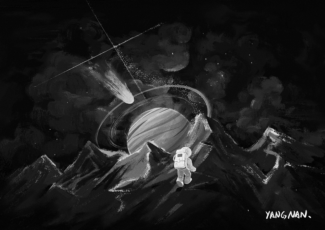 插画/星河未落·山高水远