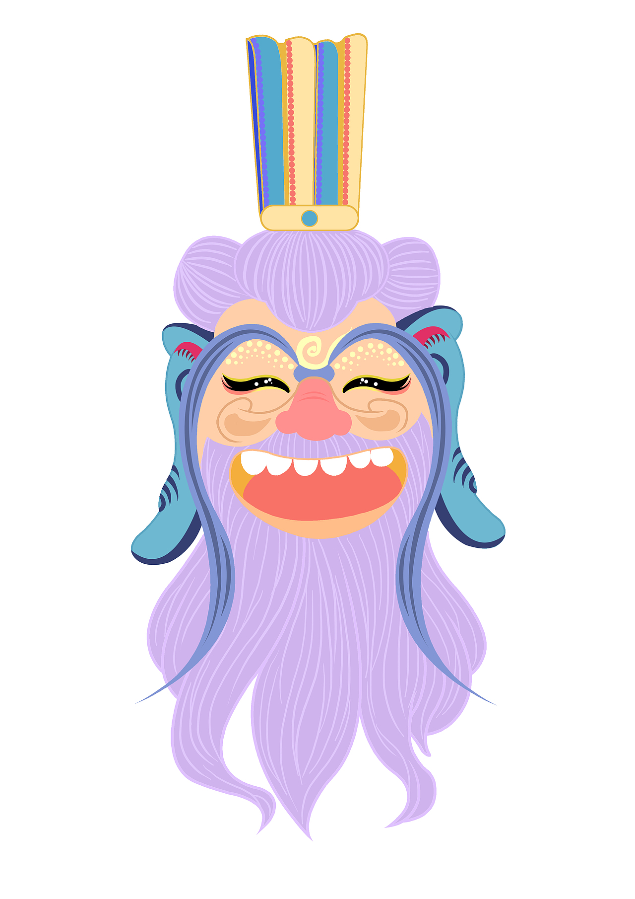 原创作品卡通傩面具1