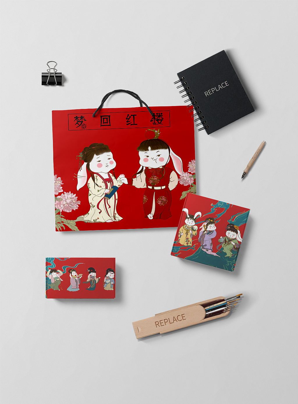 兔年IP卷—梦回红楼（图ZMzAzNDcxMDAw） - 商业插画 - 站酷设计师柠檬甜不甜l原创素材 - 站酷ZCOOL
