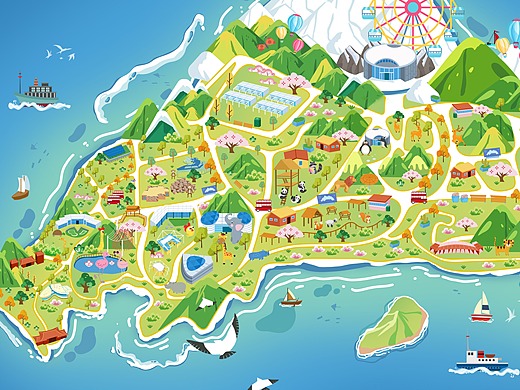 太原动物园手绘地图