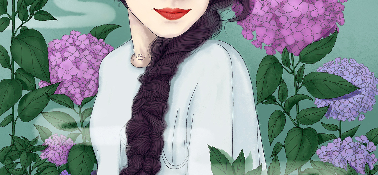 人与花合影1--初学插画练习