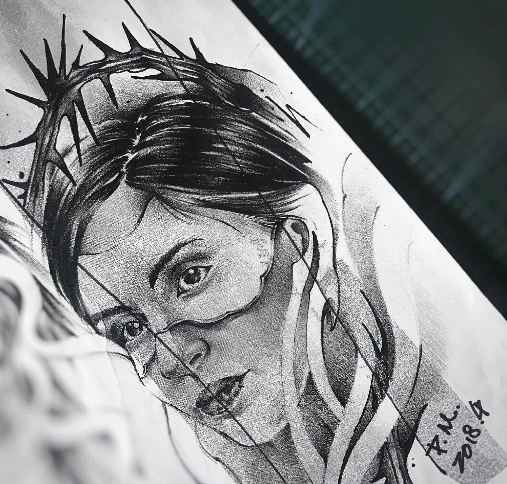 客人喜欢的明星黑灰写实