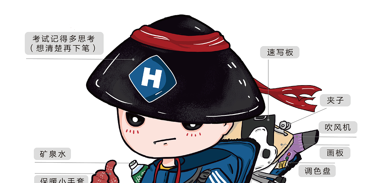 海报插画丨美术生考试助力加油！（图ZMTk2NTU5NzIw） - 商业插画 - 站酷设计师kiki是乔酱原创素材 - 站酷ZCOOL