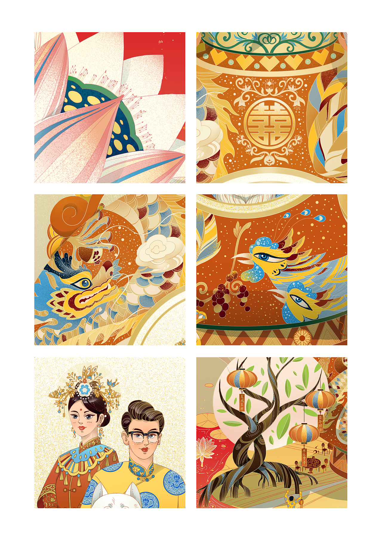 云路高翔比翼鸟，龙池涤种并头莲（图ZMjU3NDk2ODQ0） - 商业插画 - 站酷设计师雷填原创素材 - 站酷ZCOOL