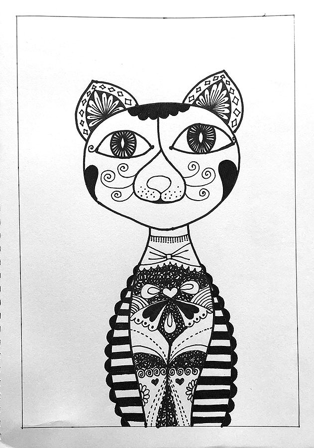 线描猫咪（图ZOTczMTcwODQ=） - 绘画 - 站酷设计师ninili原创素材 - 站酷ZCOOL