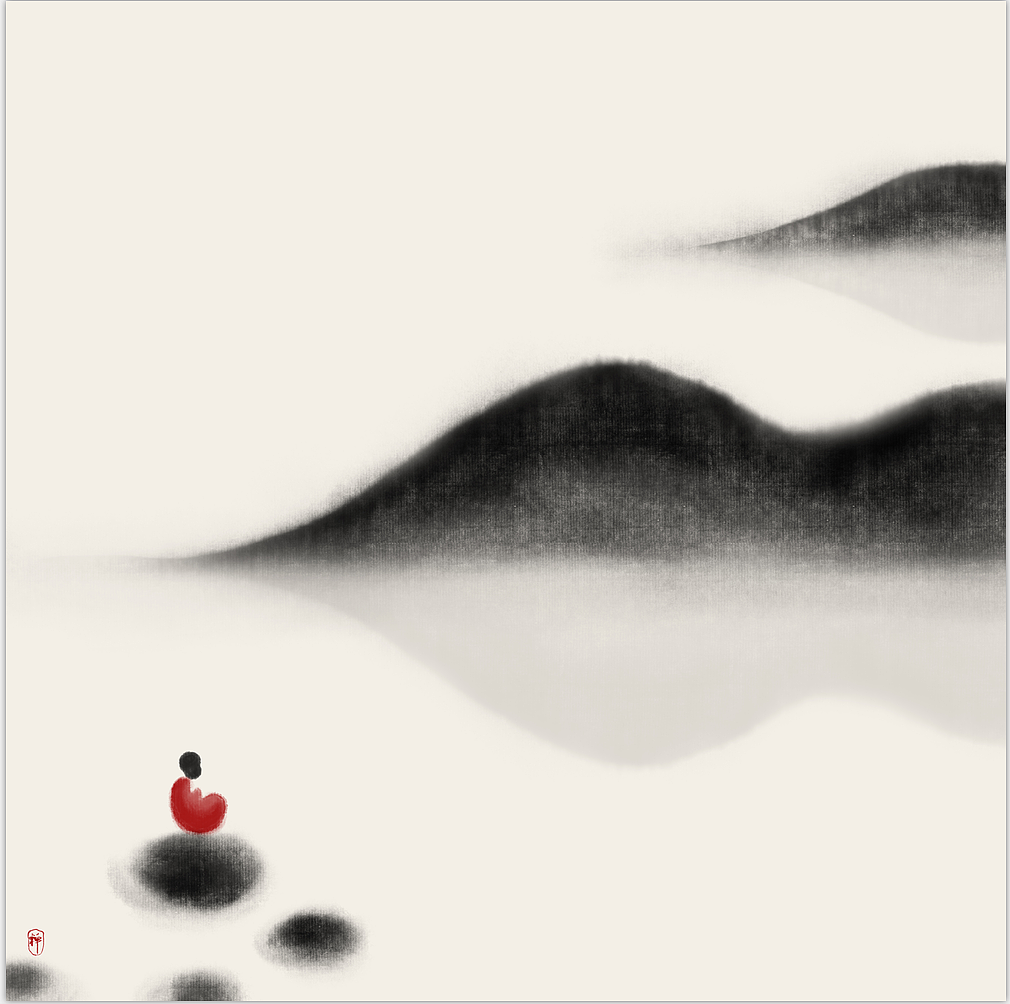 禅意中式插画（图ZMjI0MjU0NTU2） - 商业插画 - 站酷设计师cc张肥仔原创素材 - 站酷ZCOOL