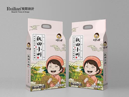 锐联品牌设计-卡通插画大米包装设计