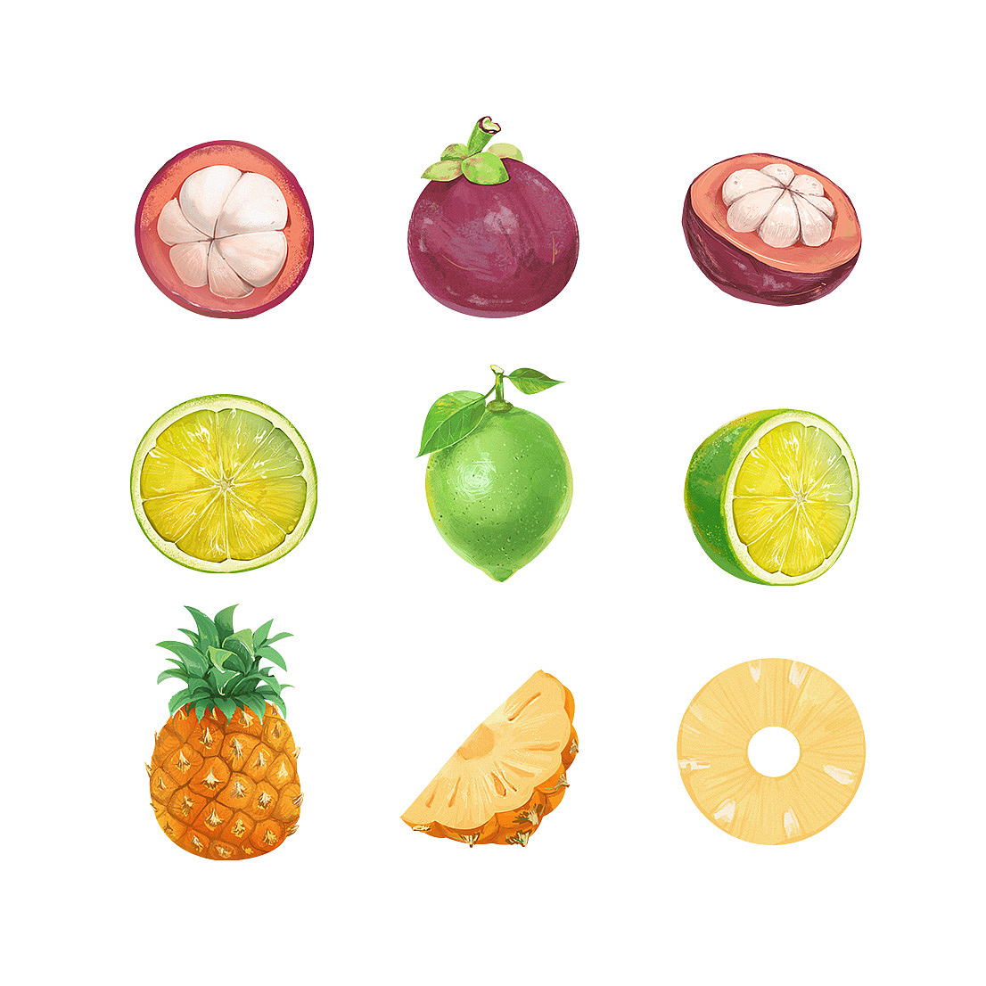 画的一些水果类的小素材贴纸（图ZMTE5MjMxODUy） - 创作习作 - 站酷设计师M_Robin原创素材 - 站酷ZCOOL