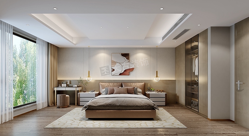 素朴的床品、淡雅的墙画以及自然的木材,共同展现了一种舒缓雅致的美感,令空间多了几分沉稳的味道。不仅可以治愈心情,而且帮你找回一丝久违的惬意和安宁,实现现代人渴望却不可得的简约舒适、朴素宁静的生活方式。