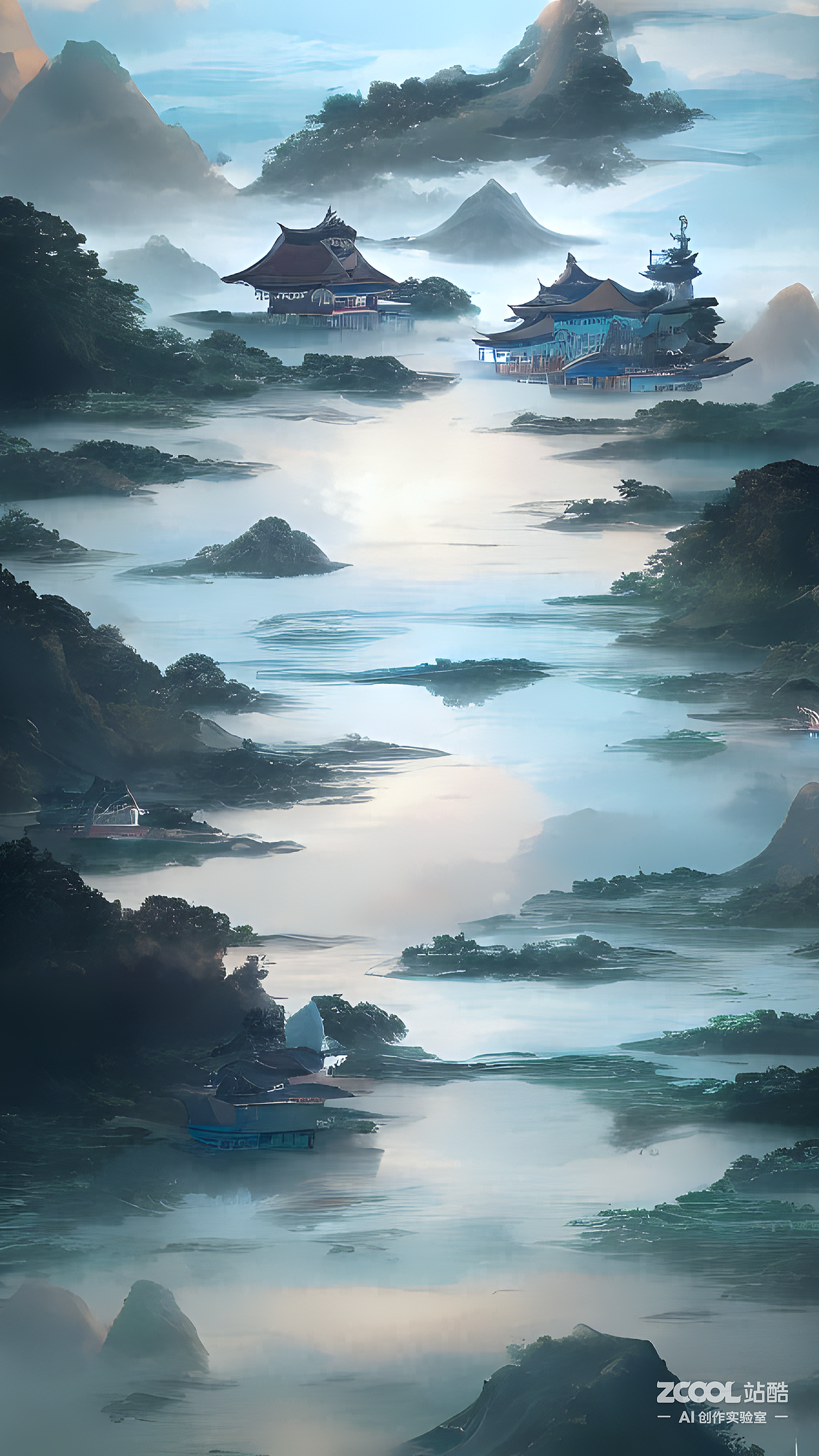 #AI创作实验室#醉后不知天在水,满船清梦压星河