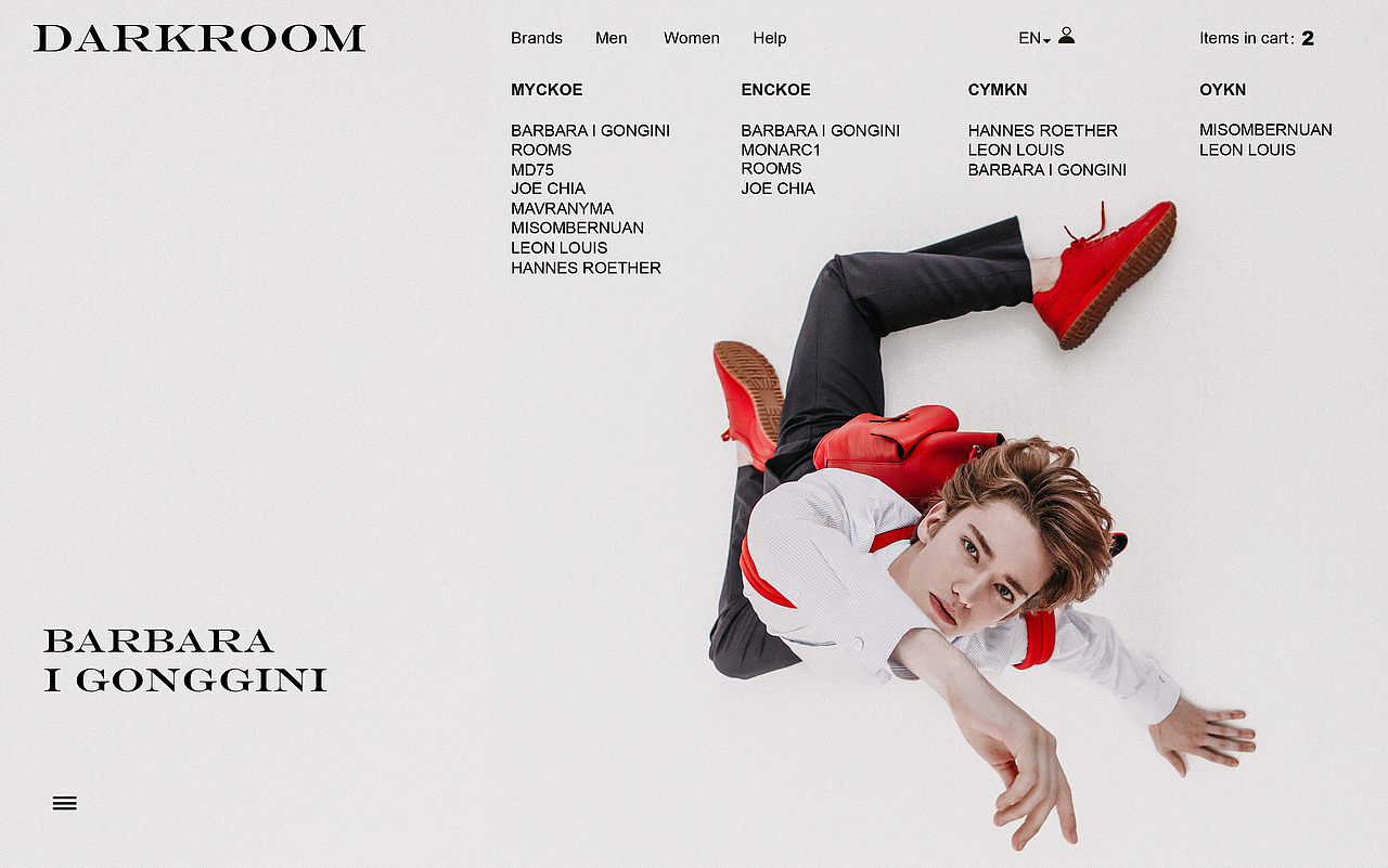 DARKROOM服装网页排版