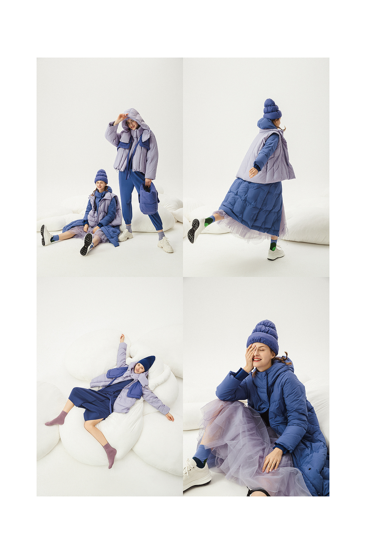 nerdy羽绒服女中长款冬季宽松保暖鹅绒白鸭面包服