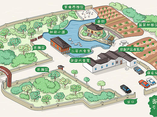 圣桃苑农业导览手绘地图