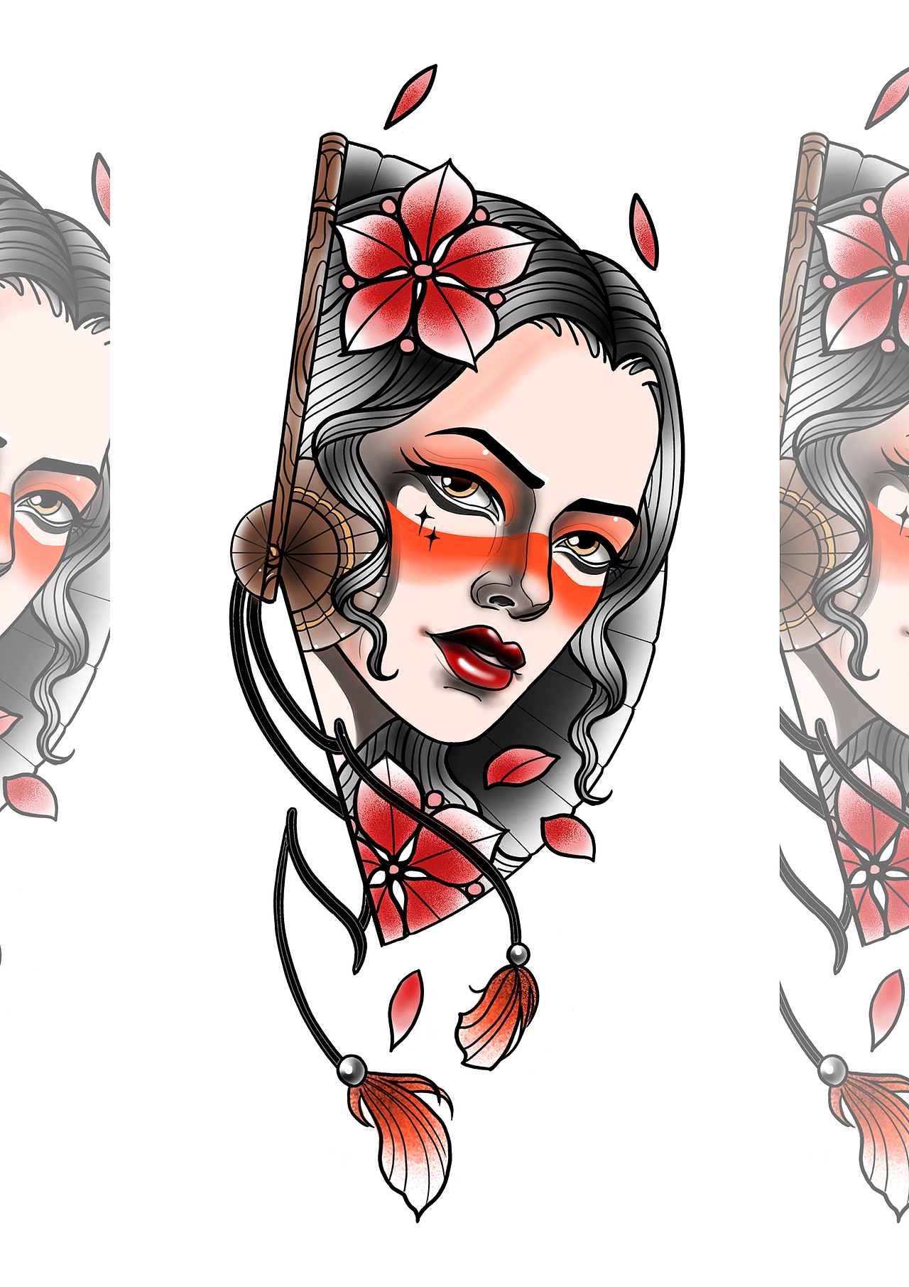 欧美画风人像插画作品