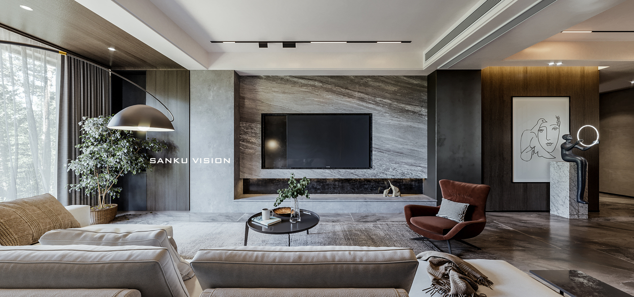 客厅（电视沙发背景墙、天花）