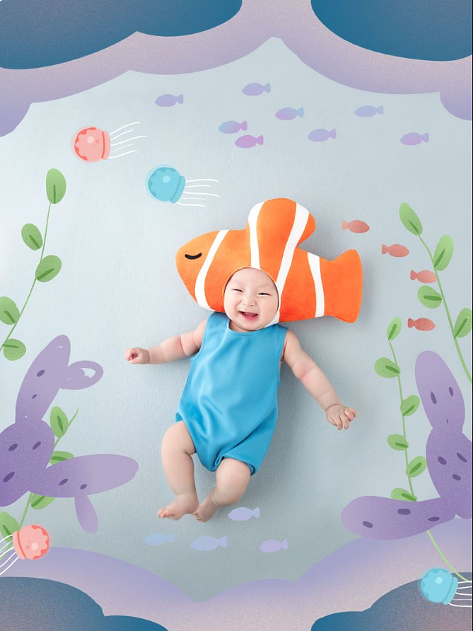 百天——海底世界（图ZMjM0MTEyNzI0） - 人像摄影 - 站酷设计师多啦上门拍原创素材 - 站酷ZCOOL