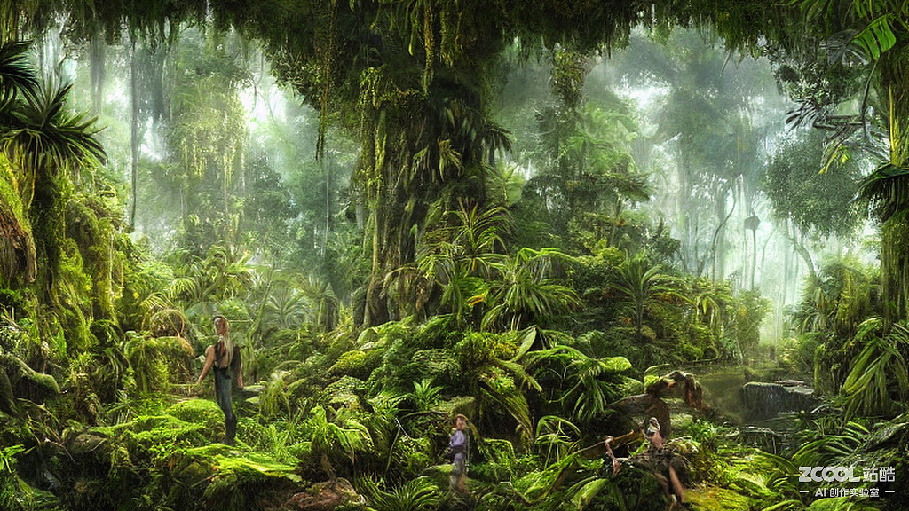 #AI创作实验室#热带森林，幻想景观创作（图ZMzE4NjM3NjA4） - AI作品 - 站酷设计师jdyy8原创素材 - 站酷ZCOOL