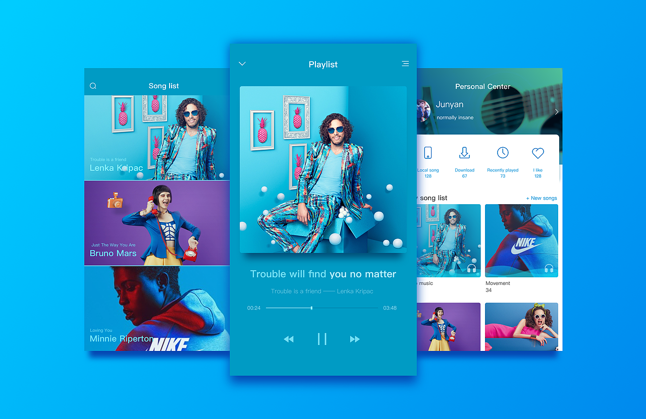 GUI 音乐配色练习／CSD（图ZNjQzNTc5NzI=） - APP界面 - 站酷设计师JUN丨YAN原创素材 - 站酷ZCOOL