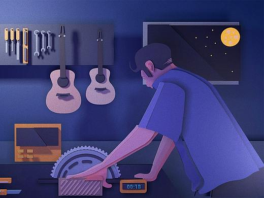 C4D剪纸练习-制琴师