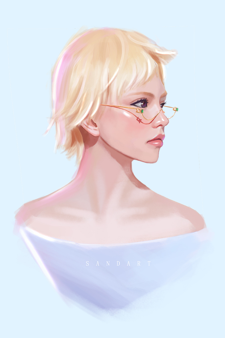 日常cg人物练习,金发女孩