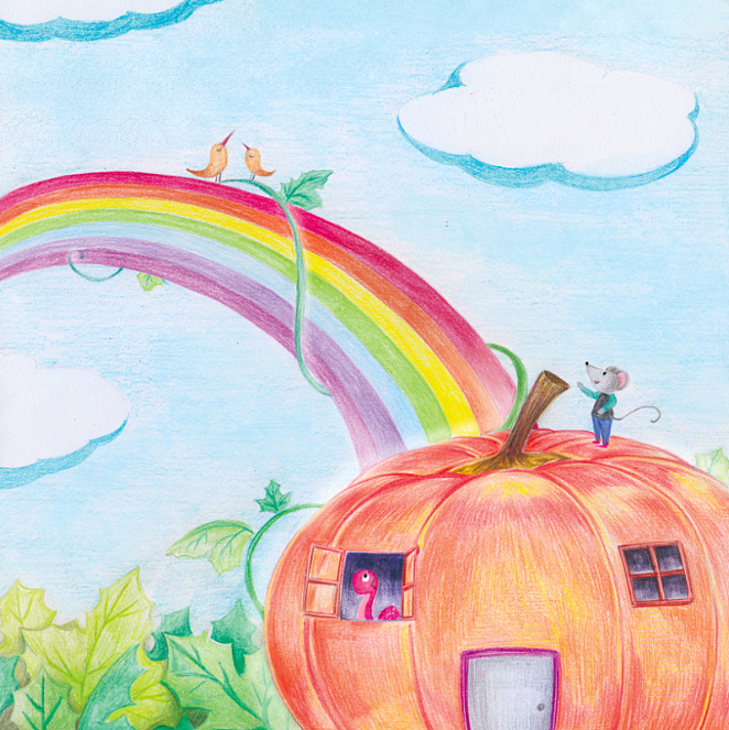 幼儿识字书彩铅插图