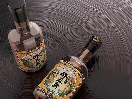 传统保健酒药酒包装设计-醉伍禽酒产品设计