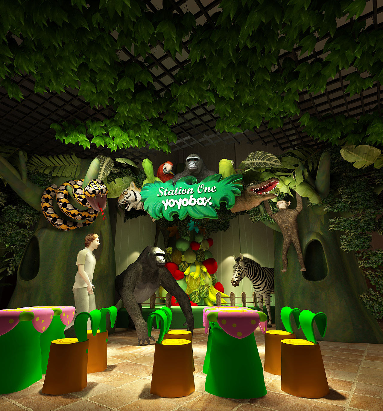 热带雨林风格主题餐厅设计 - 原创作品 - 站酷(zcool)