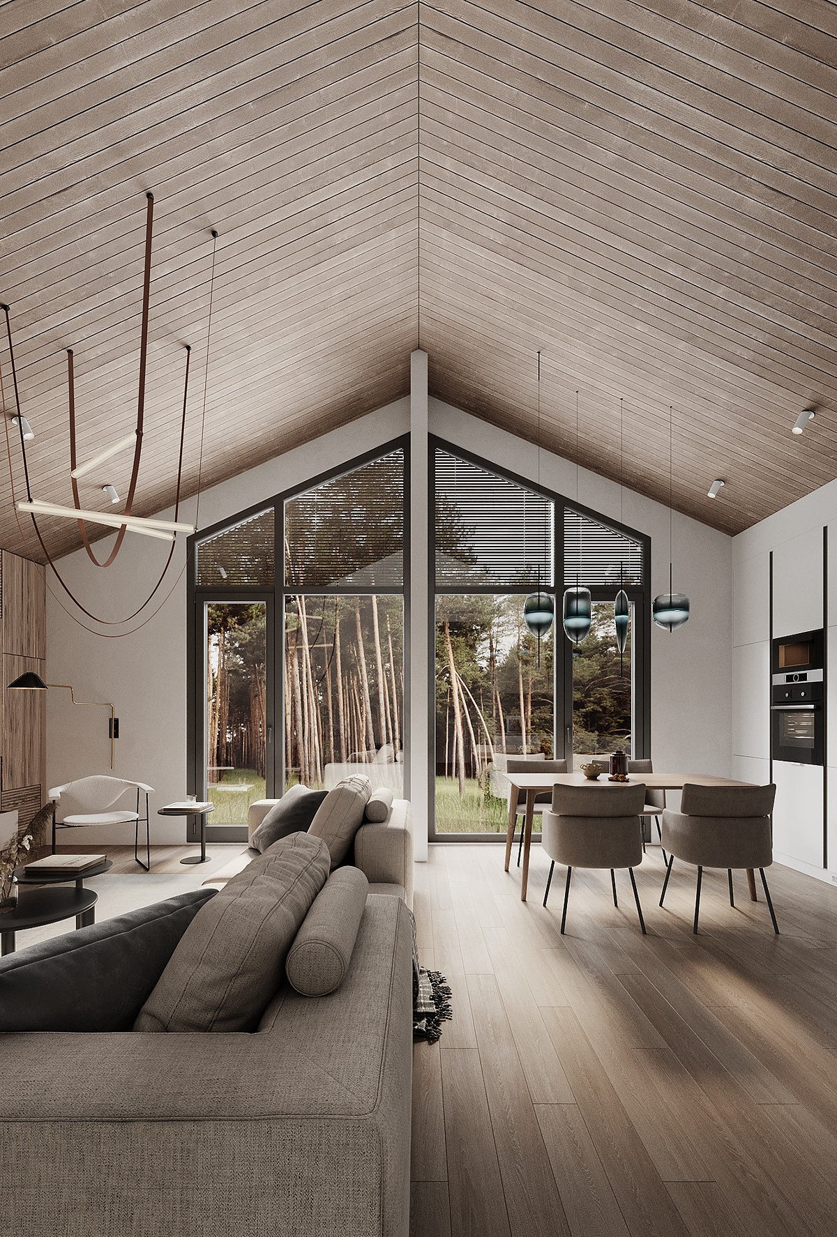 质朴自然的木质斜顶别墅!_效果图设计莉莉-站酷zcool