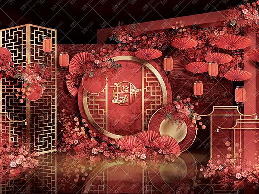 红色中式婚礼效果图